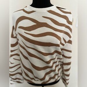 Rémi Jones Sweaters for Women Zebra Stripe Drop Shoulder Sweater. Sz M. NWT.